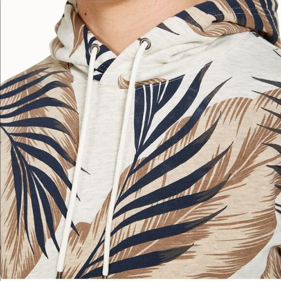 Mens SUN + STONE Leaf Print Hoodie- Size XL - Picture 3 of 15